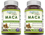 Pure Naturals Maca 950 mg - 360 Cápsulas Vegetales - Complemento Alimenticio No GMO Sin Gluten