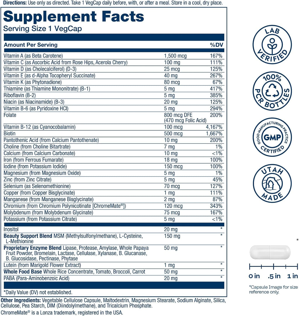 Solaray Once Daily Women's Multivitamin with Iron, 90 Capsules