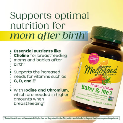 MegaFood Baby & Me 2 Vitaminas Postnatales – Yodo: El yodo contribuye a la producción normal de hormonas tiroideas – Image 3