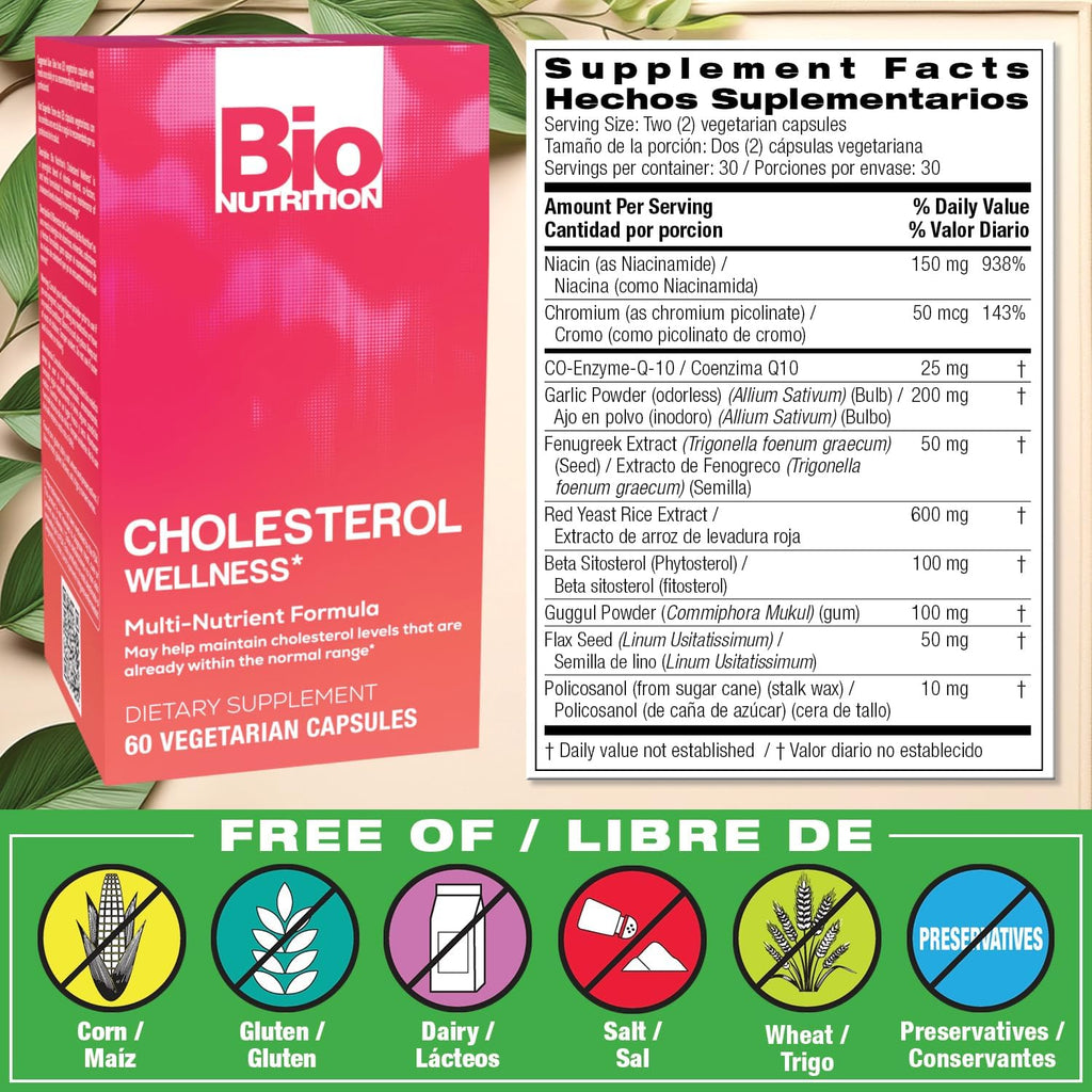 Bio Nutrition Cholesterol Wellness, 60 Cápsulas