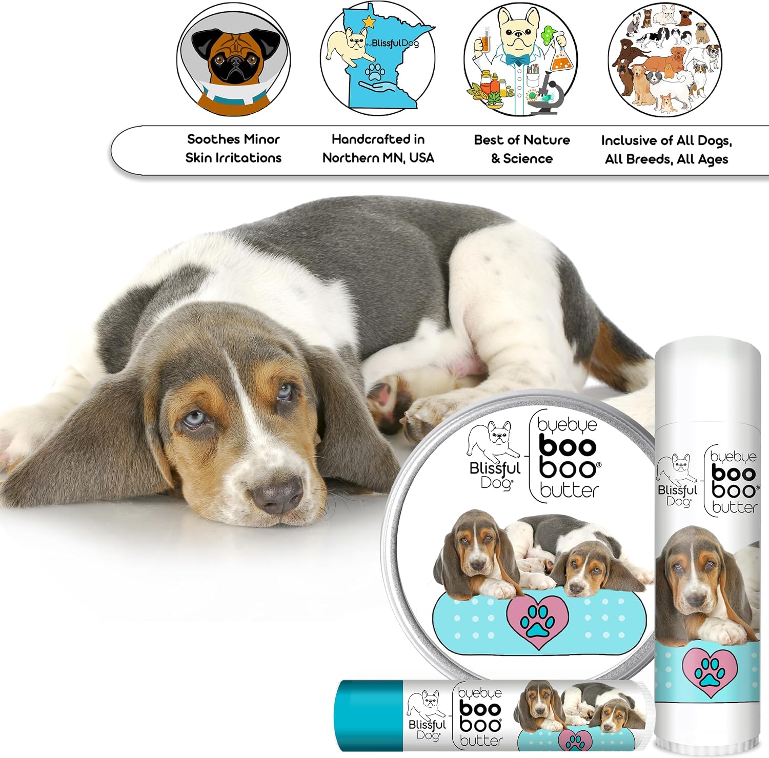The Blissful Dog Booboo Butter para perros – 1 oz (Lata)
