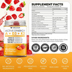 Gominolas de Vitamina D3 K2 10000 UI con Magnesio, Calcio, B12, Luteína, Zeaxantina - Complemento ADK Masticable