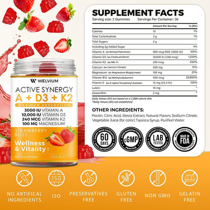 Gominolas de Vitamina D3 K2 10000 UI con – El calcio contribuye al funcionamiento normal de los músculos y a la – Image 3
