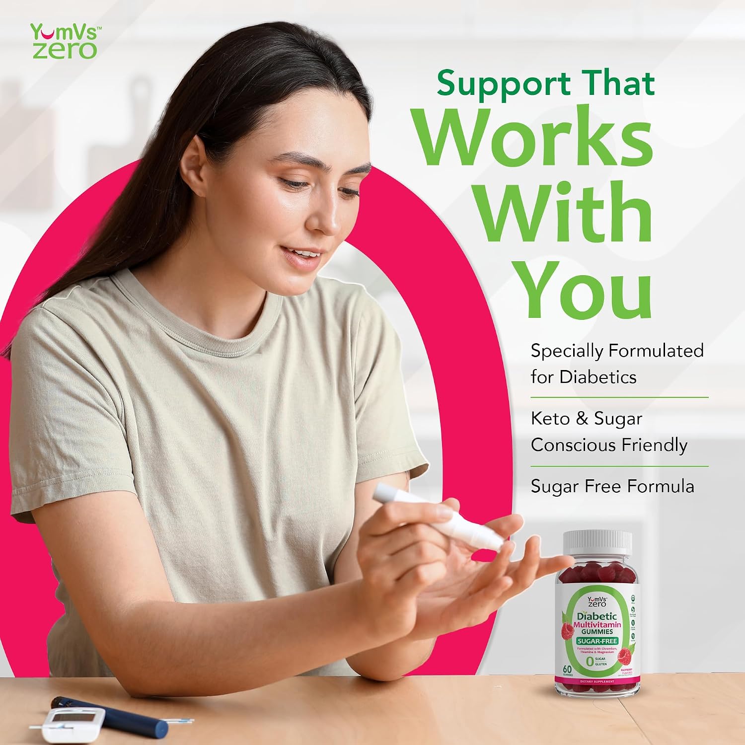YUM-V'S Multivitamin Gummies Sin Azúcar – Gomitas Multivitamínicas Keto-Friendly – 60 Unidades