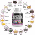Clean Nutraceuticals Myo-Inositol y D-Chiro Inositol 2050mg - Suplemento de Fertilidad 40:1 - Vitaminas Prenatales con Ashwagandha, Maca, Vitex, Hierro, DHA, Ácido Fólico, DIM, Zinc