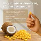 VEV Corefeel Vitamina D3 K2, 5000 UI D3 + 100 mcg K2 (MK-7), 300 Cápsulas Blandas