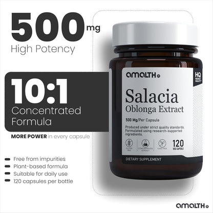 AMALTH Salacia Oblonga 500 mg - 120 Cápsulas Vegetales – Image 3
