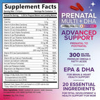 Vitaminas Prenatales con Ácido Fólico y Omega 3 DHA - 60 Cápsulas Blandas