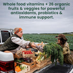 OPTIVIDA Multivitamínico Orgánico de Alimentos Integrales para Hombres y Mujeres (1 Mes) con Probióticos y Mezcla Antioxidante | Sin OGM