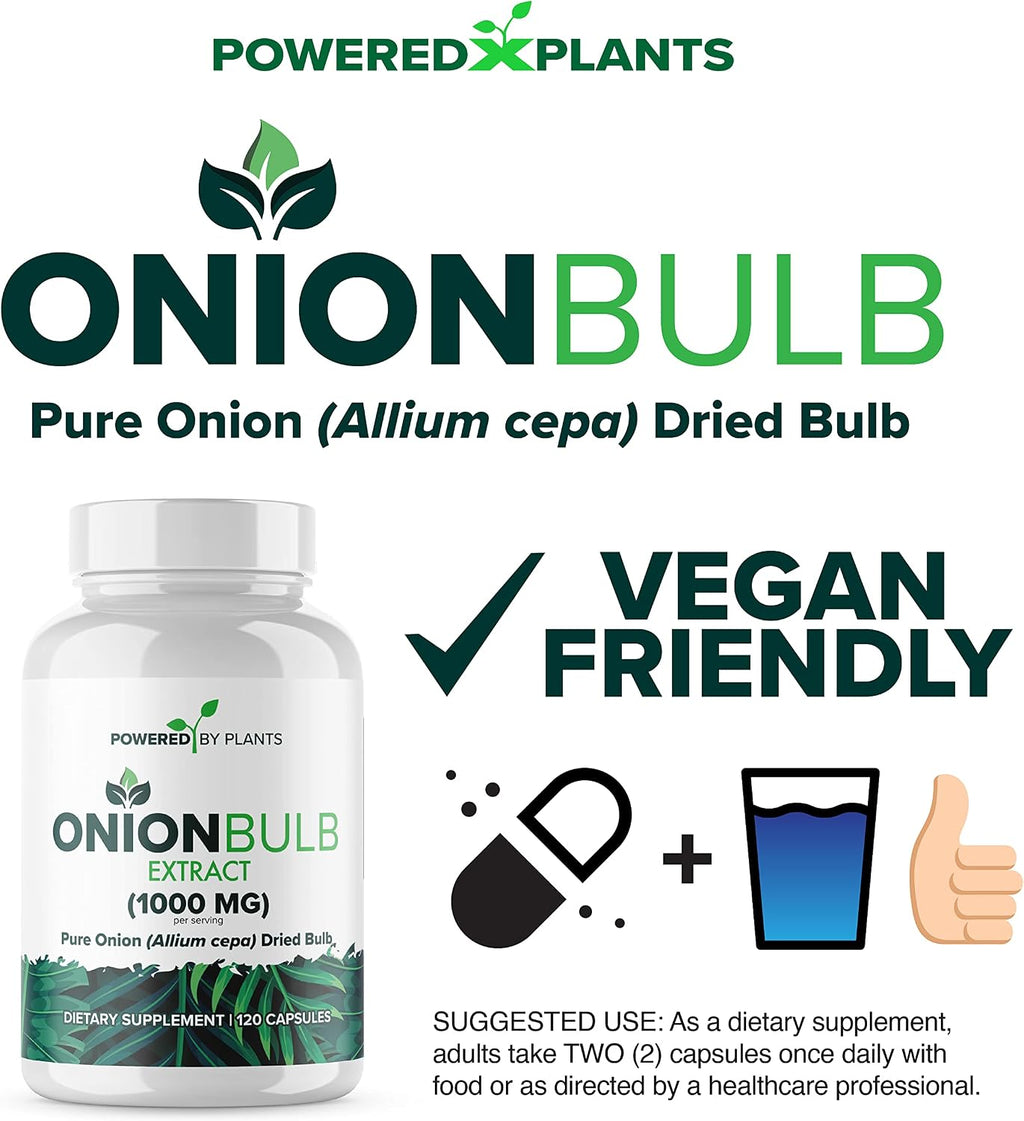 Onion Bulb Extract 1000mg – Pure All Natural Onion (Allium Cepa) Dried Bulb – 120 Cápsulas
