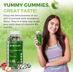 nETiXER Gominolas de Vinagre de Manzana – 350mg, con Vitamina B9 y B12 – Veganas – 60 Gominolas
