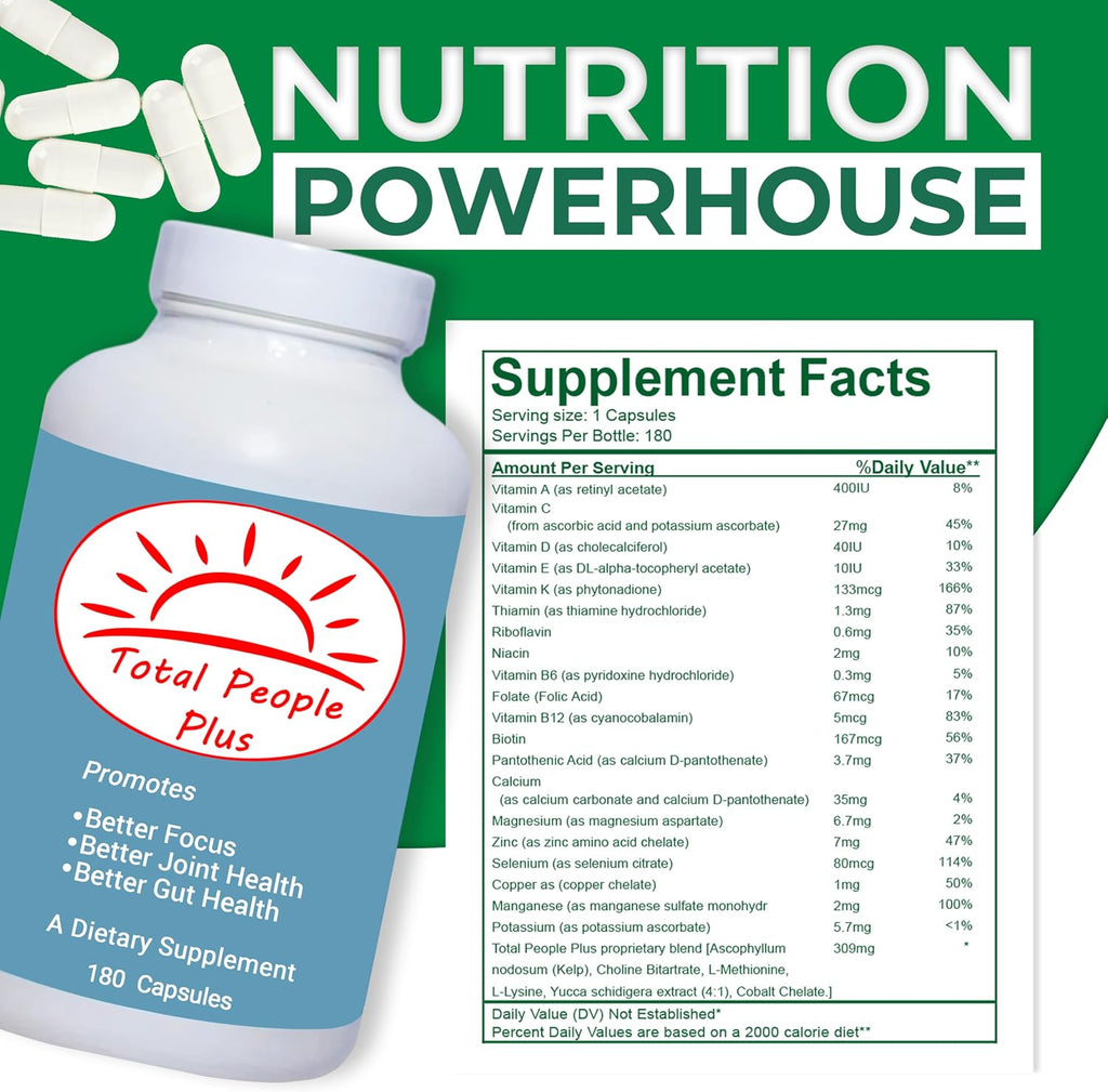 Total People Plus Multivitamin & Minerals for Adults - 180 Cápsulas