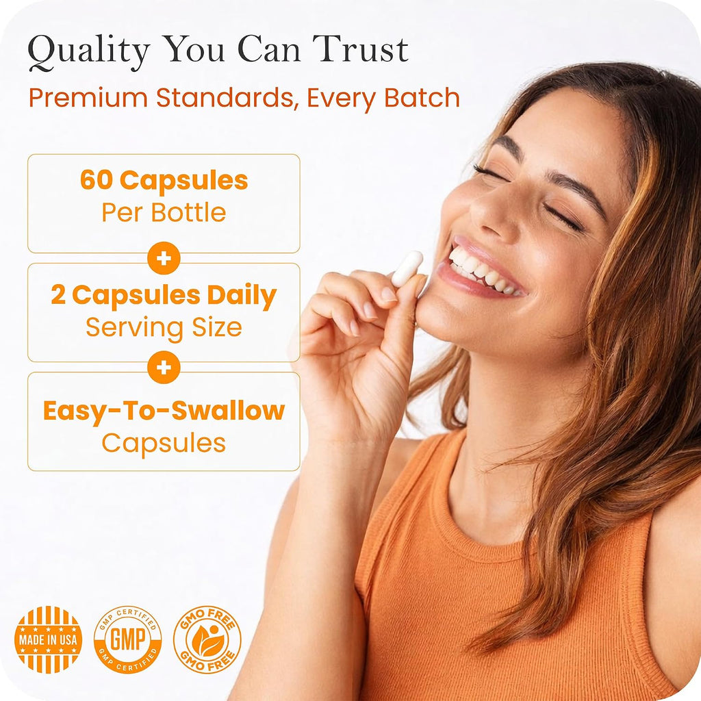 Complejo Avanzado de Glutatión 500mg con Fucoidan y Vitamina C, 60 Cápsulas