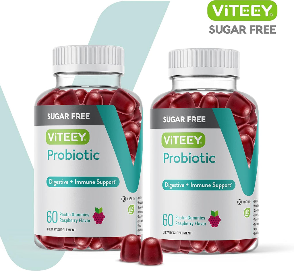 Viteey Probióticos en Gominolas para Mujeres, Hombres y Adolescentes - 2 Mil Millones de UFC - Sin Azúcar