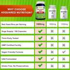 aSquared Nutrition Red Yeast Rice 1800mg - 180 Vegetarian Capsules