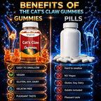 Gominolas de Uña de Gato 1000mg - Extracto de Uncaria Tomentosa, Vegano, Sin Azúcar, Sin Gluten (60 unidades)