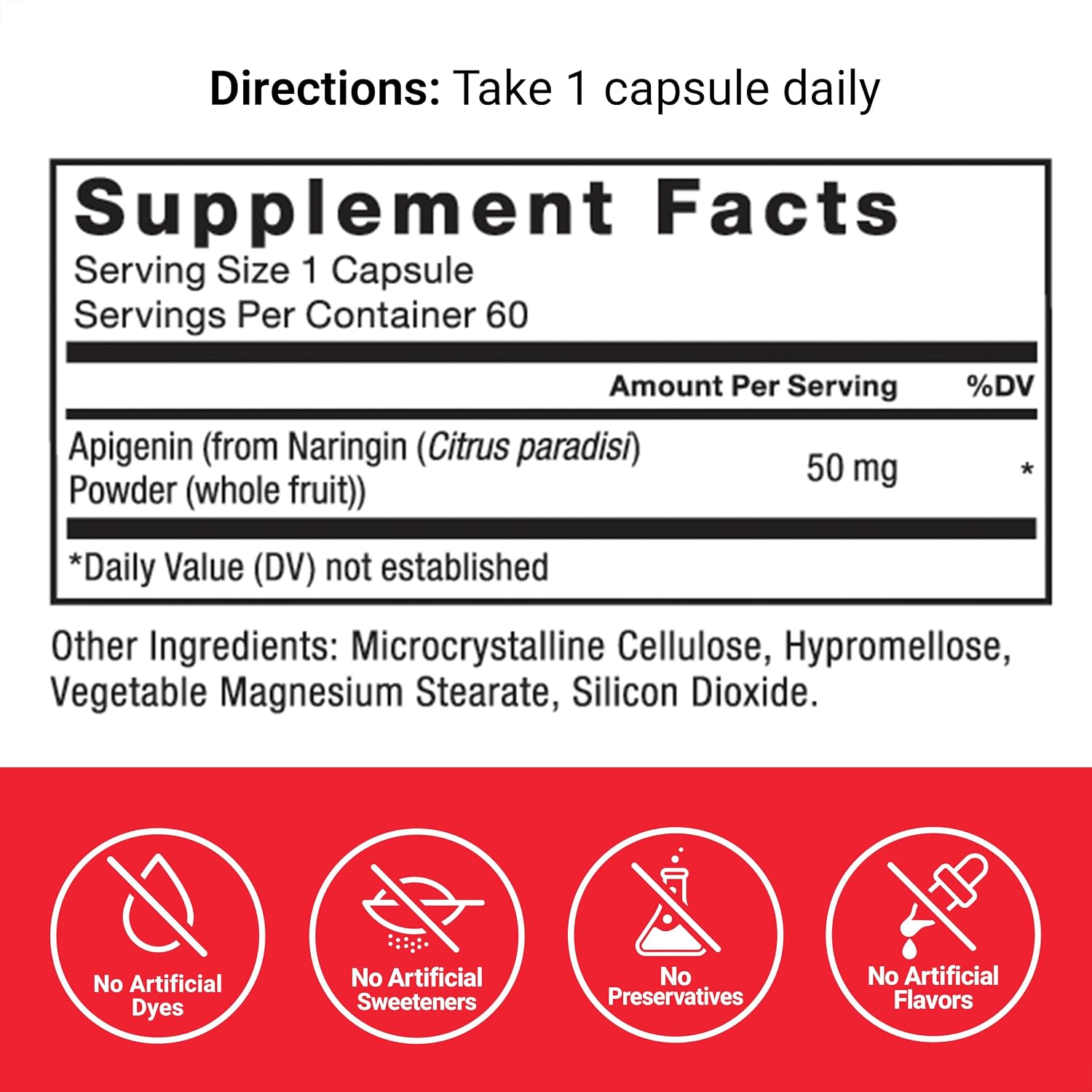 Force Factor Apigenin 50 mg, 60 cápsulas – Suplemento para la relajación y el estrés