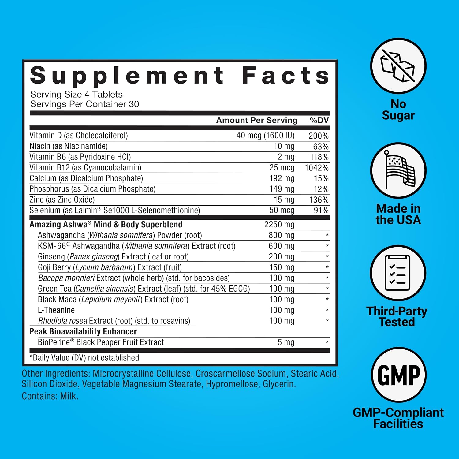 Force Factor Amazing Ashwa, KSM-66 Ashwagandha Suplemento para el Estrés, Enfoque, Memoria, Apoyo Inmunitario, con Vitaminas, Minerales y Antioxidantes, 360 Comprimidos (Paquete de 3)