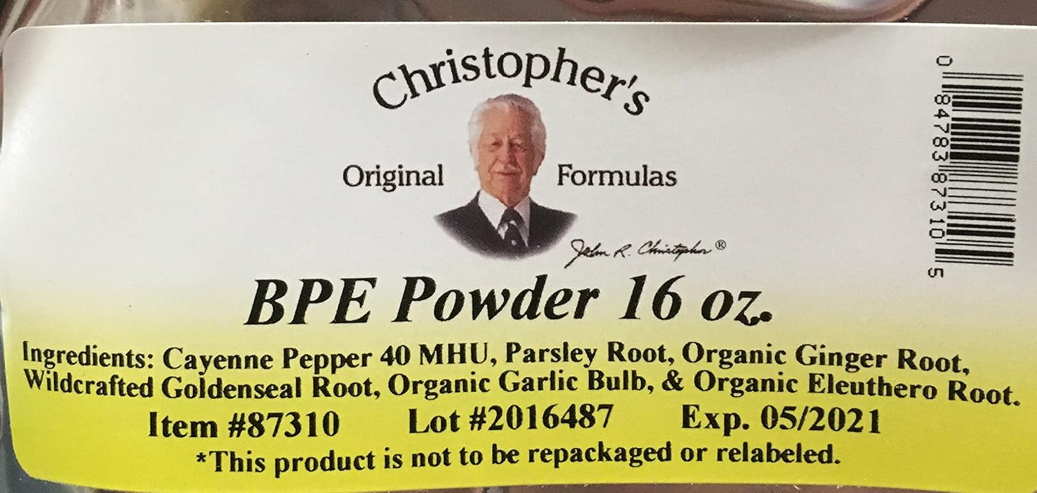 Christopher's Original Formulas BPE Powder | 454 g Mezcla Herbal | Fórmula Original | Puro, Sin Rellenos ni Químicos | Fabricado en EE. UU.