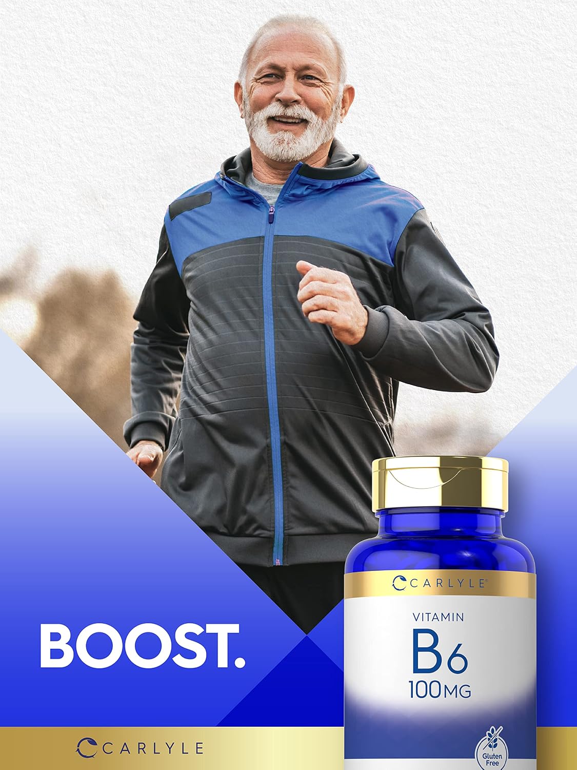 Carlyle Vitamina B6 100mg | 250 Comprimidos | Piridoxina Clorhidrato | Vegetariano, Sin Gluten, No GMO