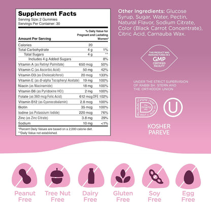 Zahler Prenatal Gummies - Apoya el Desarrollo Fetal para Futuras Mamás - Ácido Fólico y Vitamina A para el Apoyo General de – Image 6