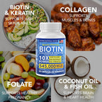 Biotina, Colágeno y Queratina con Ácido Fólico – 120 Cápsulas