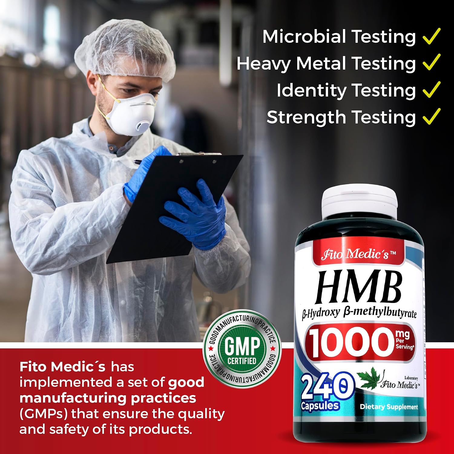 FITO MEDIC'S Lab HMB Free Acid 1000 mg - 240 Cápsulas