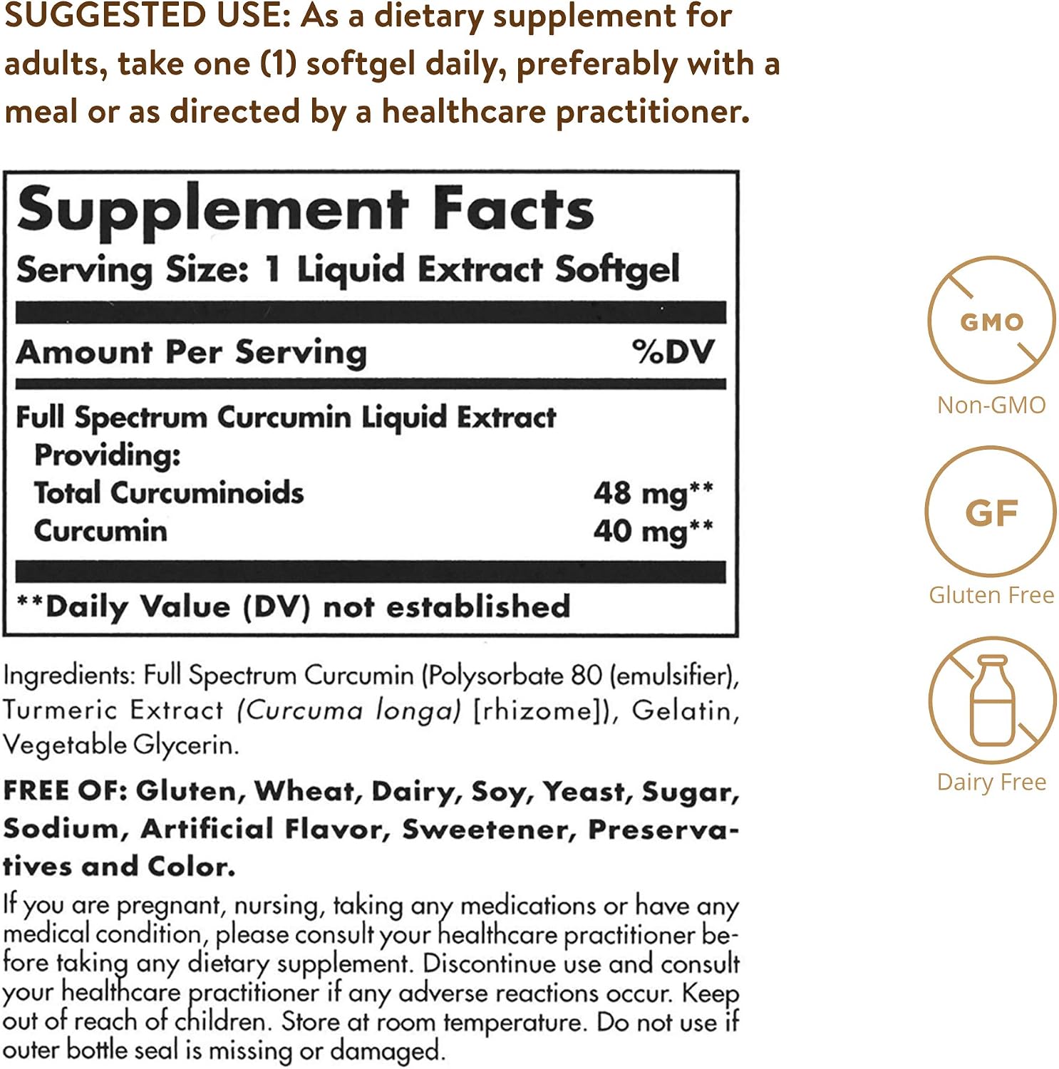 Solgar Full Spectrum Curcumin - 105 LiCaps - Absorción Superior