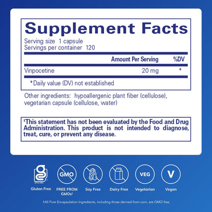 Pure Encapsulations Vinpocetina 20 mg - 120 Cápsulas – Image 2