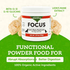 Animal Essentials Focus Lions Mane Mushroom Supplement para Perros y Gatos – 1.8 oz (51 g)