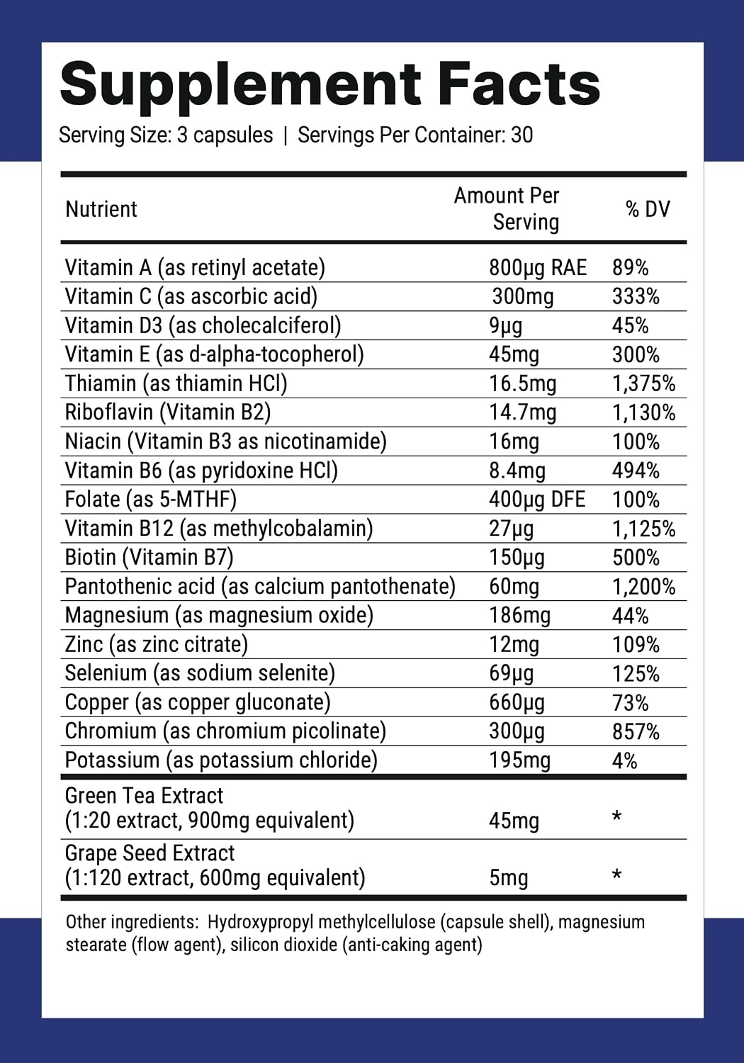 Nutri-Align Multivit Keto - 90 Multivitamin Capsules with 20 Nutrients