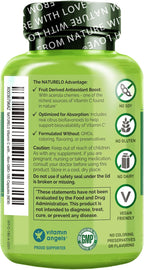 NATURELO Vitamina C con Acerola Ecológica y Bioflavonoides Cítricos - 500 mg por Cápsula - 180 Cápsulas