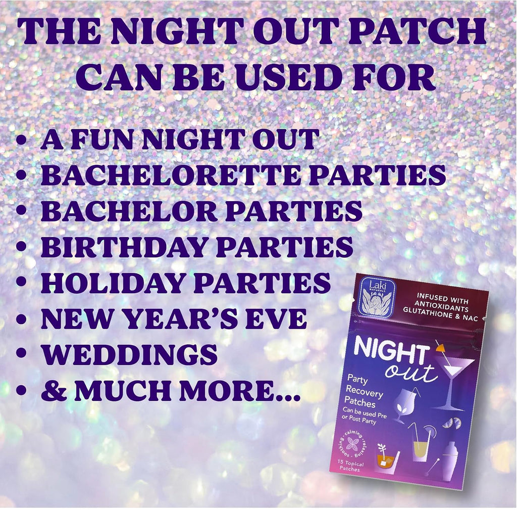 Laki Naturals 15 - Night Out Party Patch, Antioxidante para Recuperación Matutina