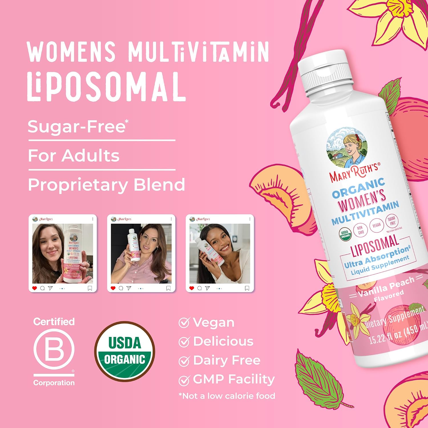 MaryRuth’s Organic Women’s Multivitamin Liposomal - Multivitamínico Líquido para Mujeres
