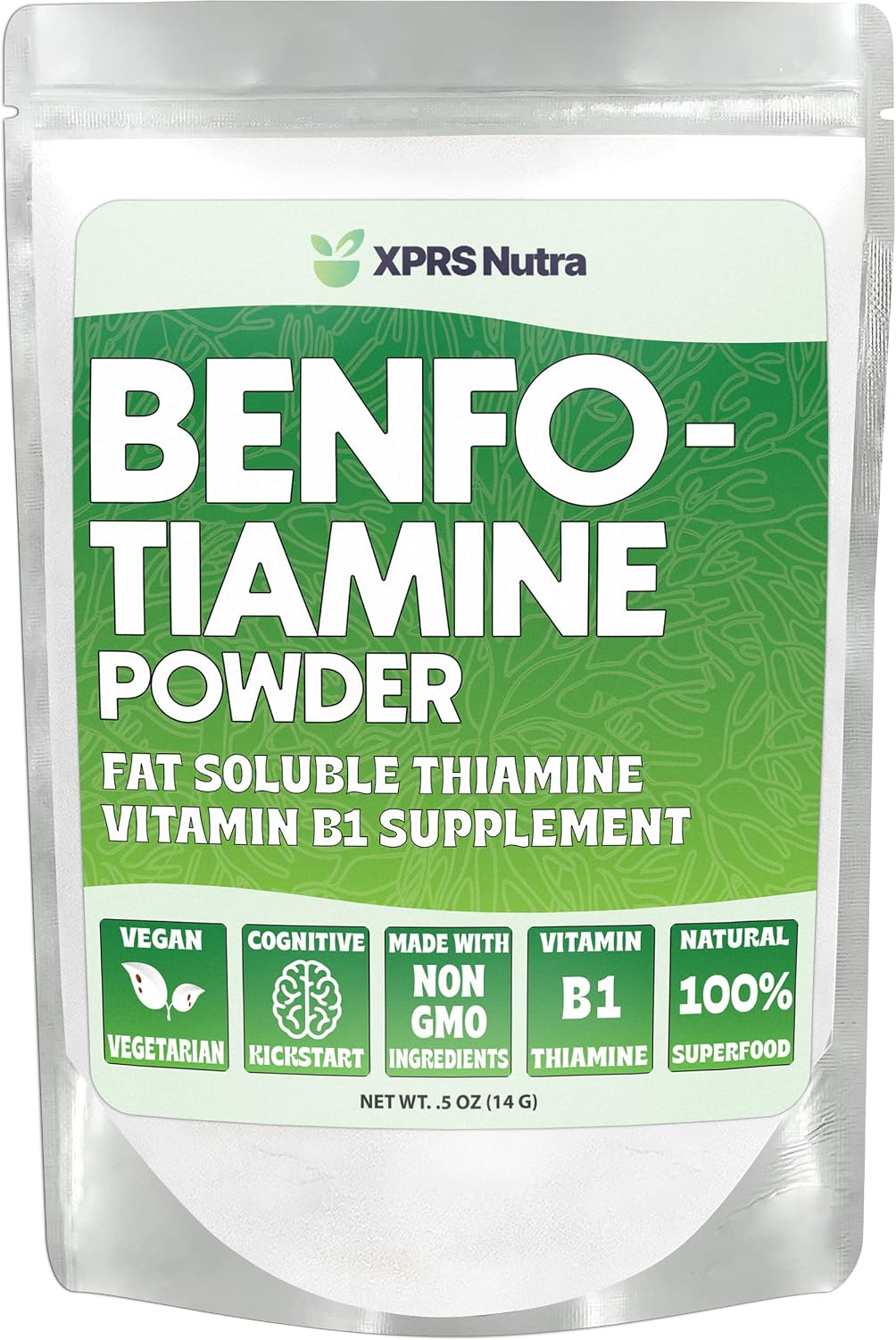 XPRS Nutra Benfotiamine Powder (Thiamine) - Fat Soluble Happy Heart Thiamine Supplement - Advanced Vitamin B1 Benfotiamine for a Cognitive Boost - Vegan Friendly Benfotamine Powder (4 Ounce)