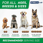 STRELLALAB Masticables para Alivio de Alergias y Picor en Perros con Omega 3: Apoyo para Piel y Pelaje con Aceite de Pescado, Calabaza y Enzimas para Perros y Gatos — Sabor Pollo BBQ - 180 unidades