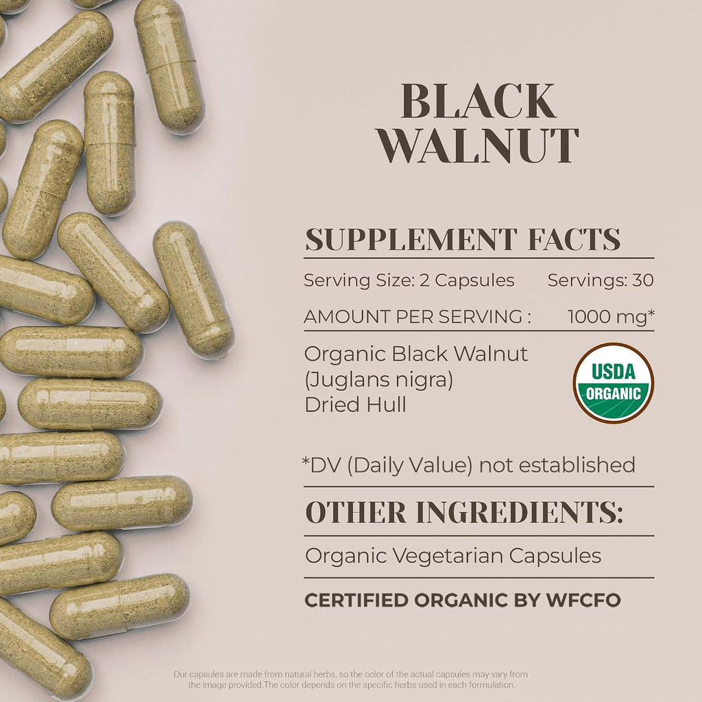 Black Walnut (Nuez Negra) Ecológico - 60 Cápsulas
