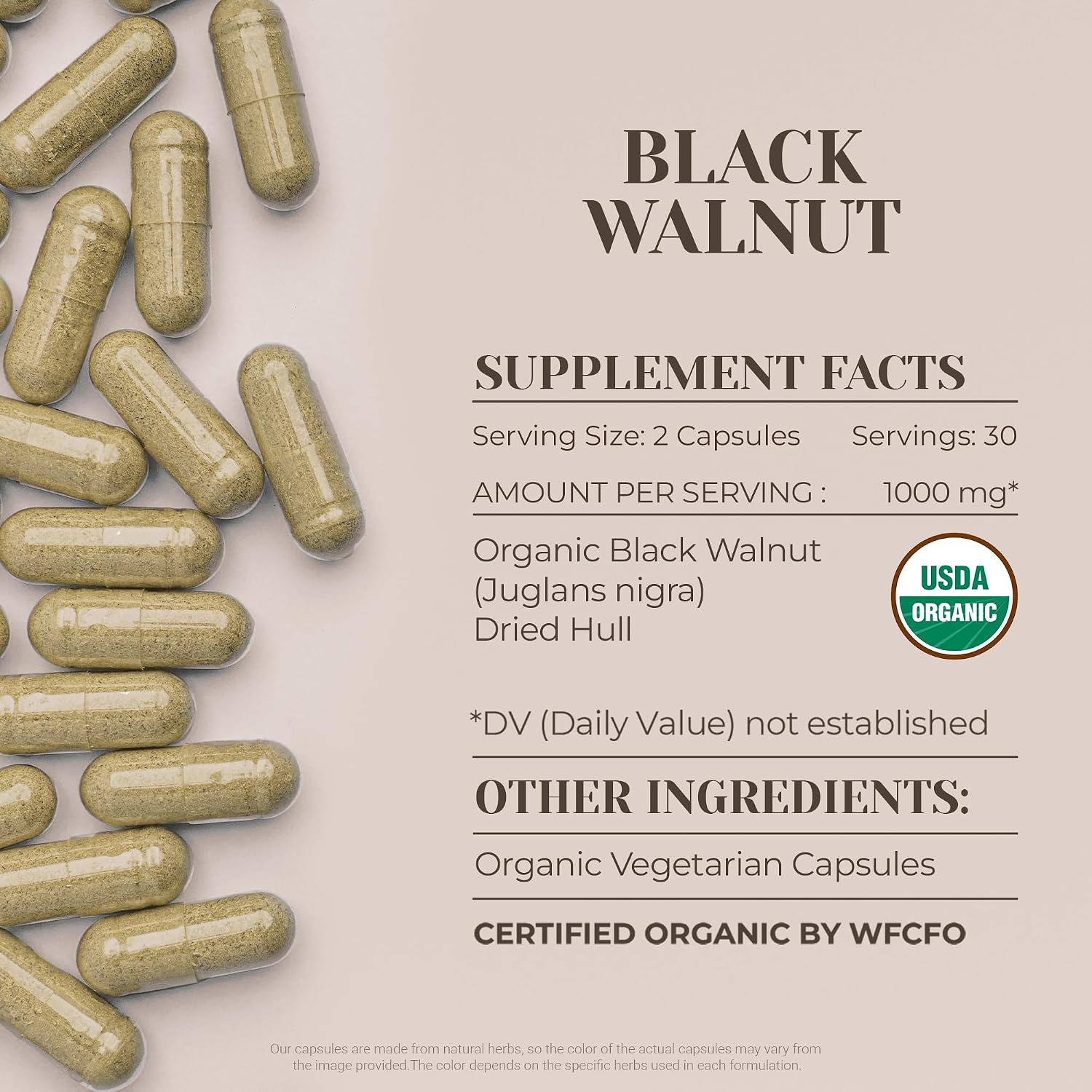 Black Walnut (Nuez Negra) Ecológico - 60 Cápsulas