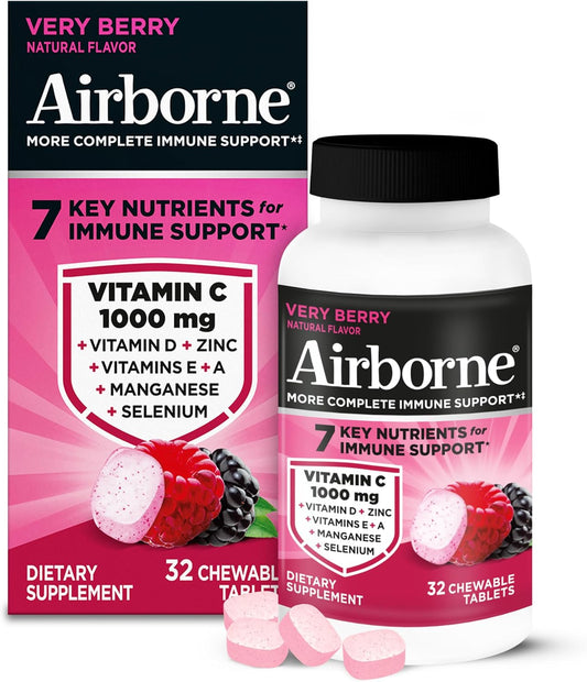Airborne Very Berry Comprimidos Masticables, 32 unidades