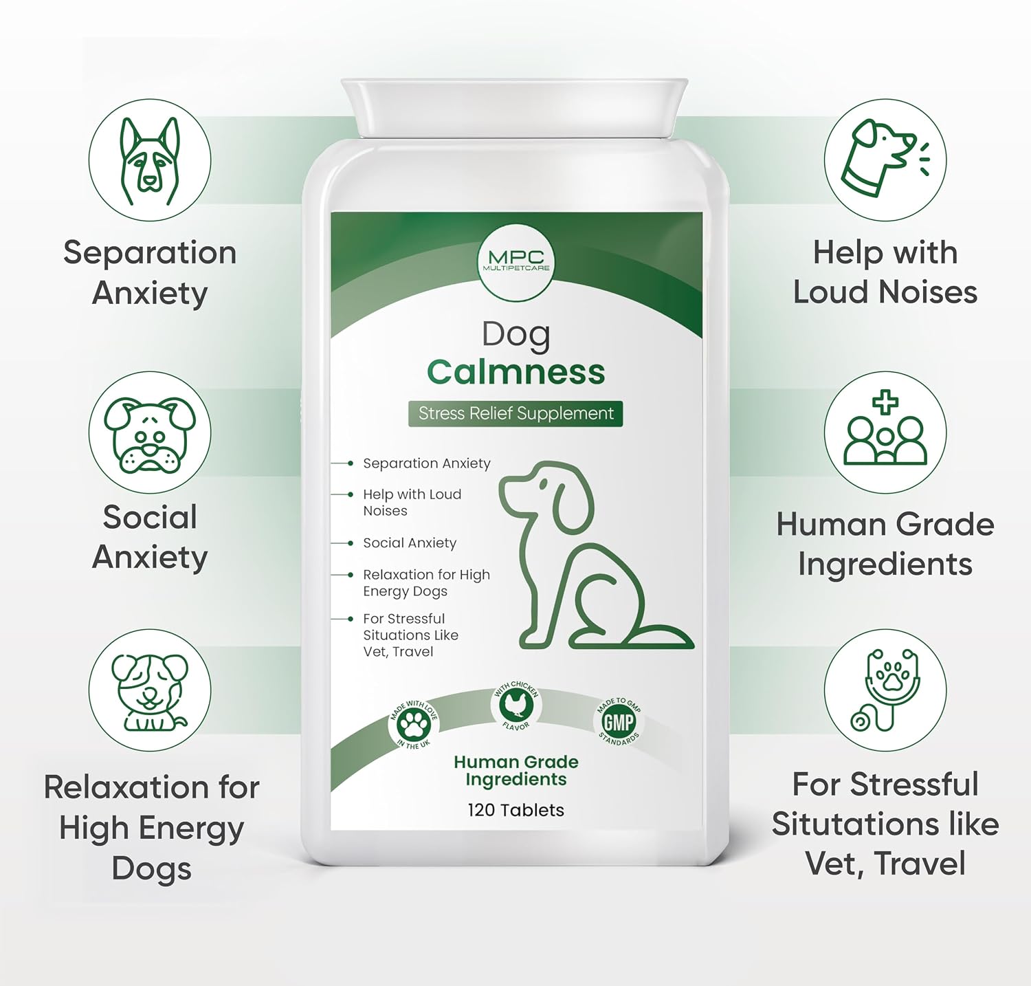 Multipetcare Calming Chews para Perros – 120 Comprimidos Sabor Pollo