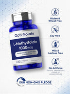 Opti-Folate L-Metilfolato 1000 mcg, 200 Cápsulas - Forma Activada y Optimizada