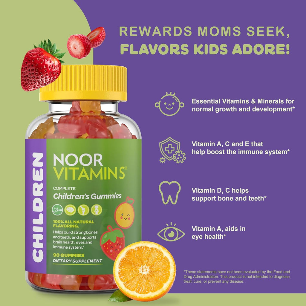 Noor Vitamins Multivitamínico Infantil Halal en Gomitas, 90 unidades
