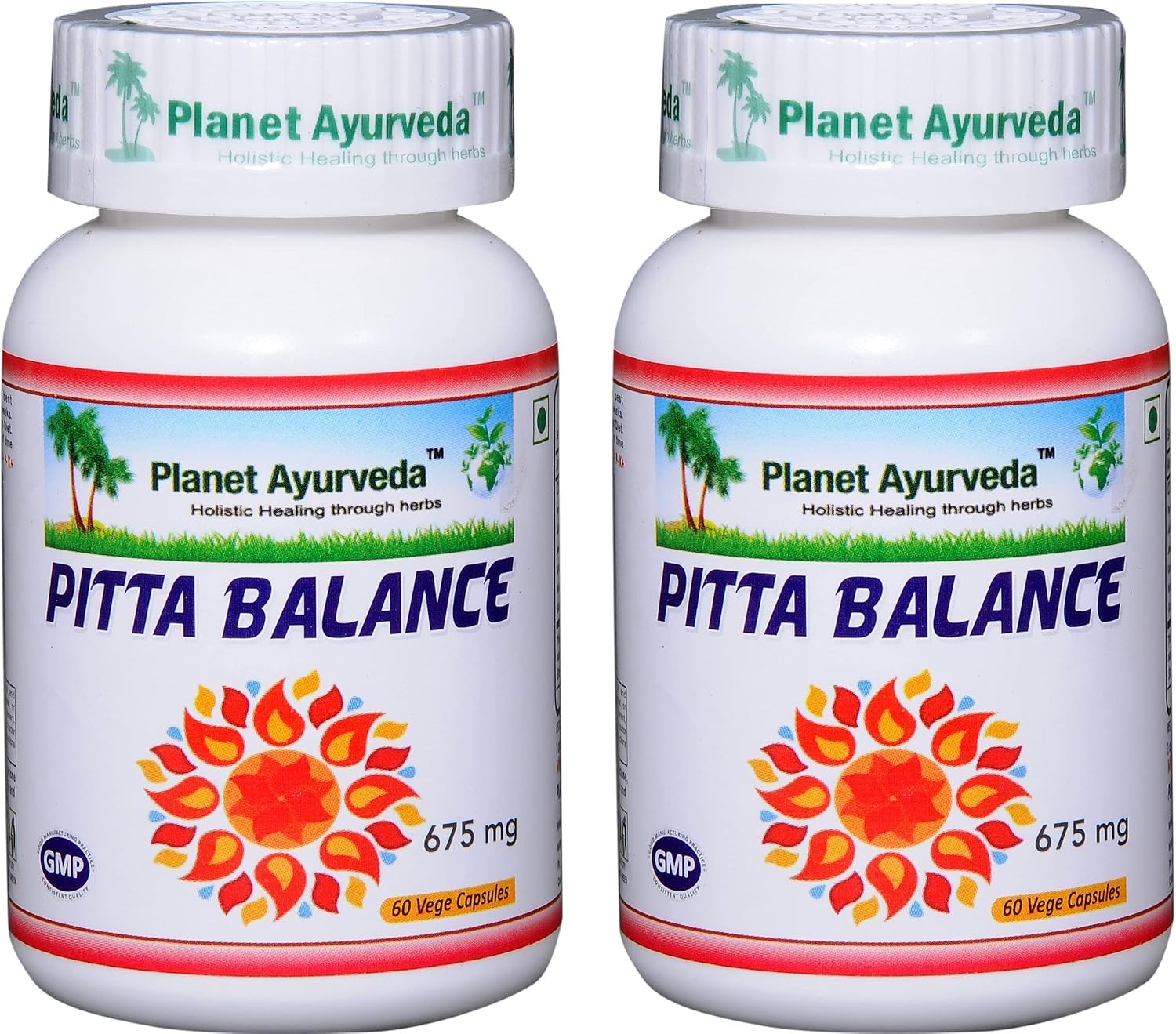 Planet Ayurveda Pitta Balance, 500 mg Cápsulas Veganas - 2 Botellas