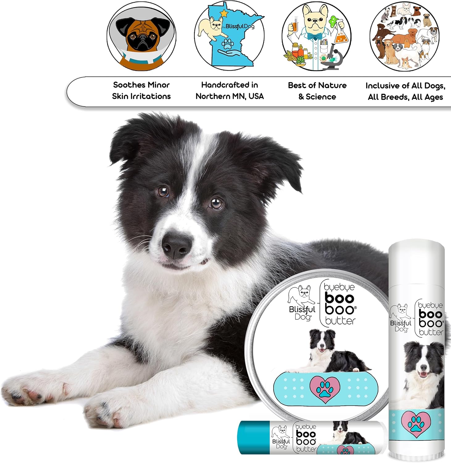 The Blissful Dog Border Collie Booboo Butter - Bálsamo tópico 4 oz (113 g)