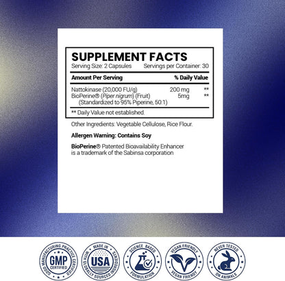 Research Verified Nattokinasa - 4000 FU - Apoyo Circulatorio - BioPerine, Sin Vitamina K2 - 60 Cápsulas - Paquete de 1 – Image 8