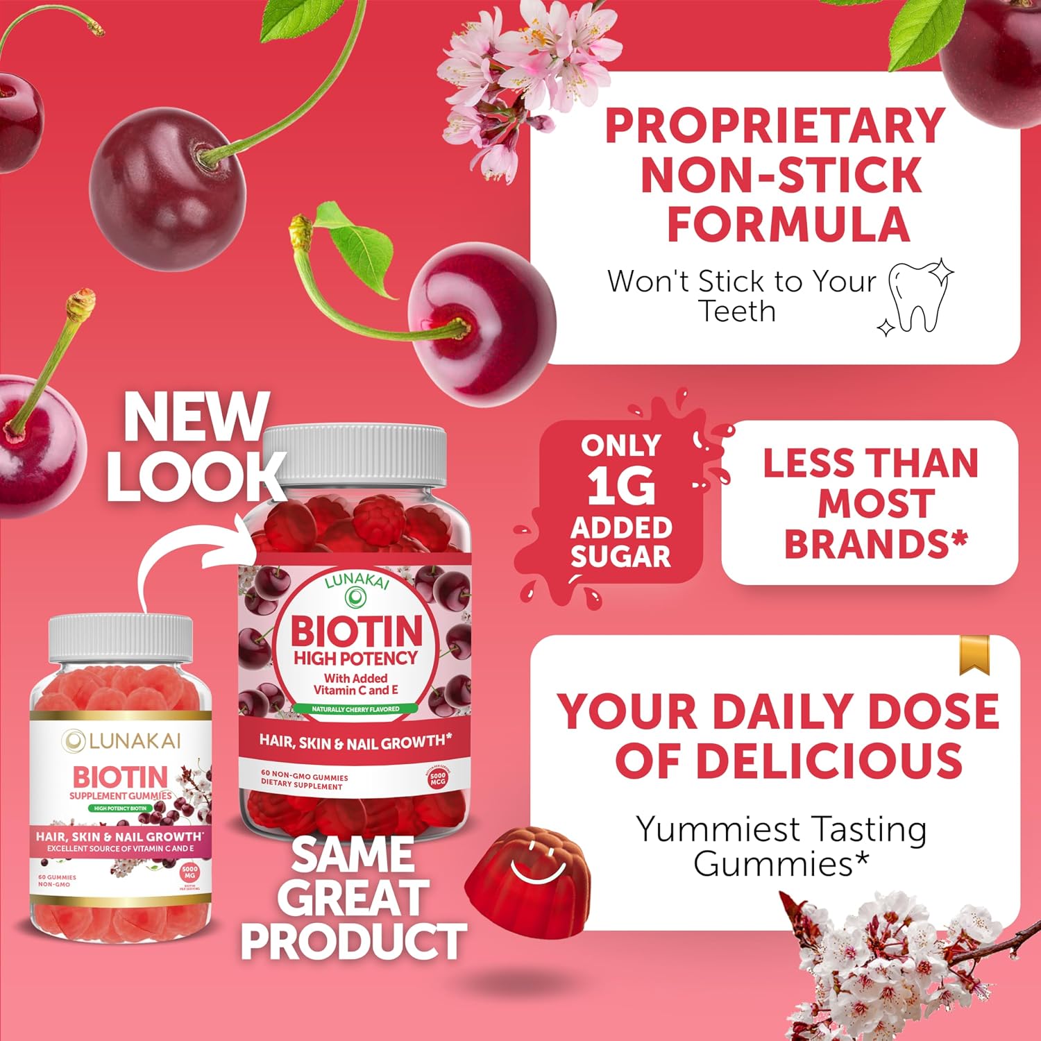 Lunakai Gominolas Prenatales 17-en-1 con Biotina - 60 unidades