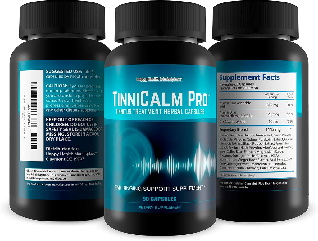 TinniCalm Pro - Cápsulas Herbales para el Alivio del Acúfeno