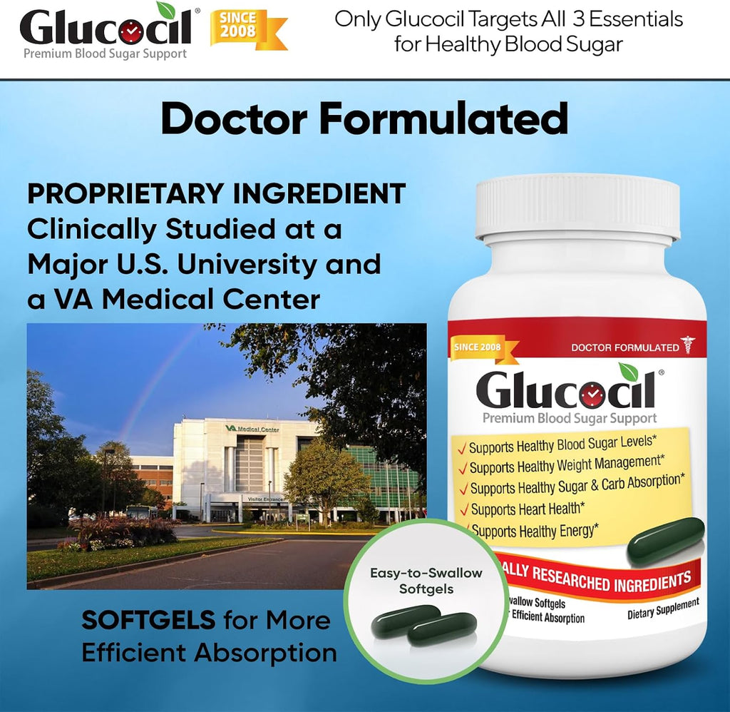 Glucocil – Cápsulas Blandas – Apoyo para el Azúcar en Sangre