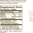 Solgar Vitamina E 670 mg (1000 UI), 100 Cápsulas Blandas