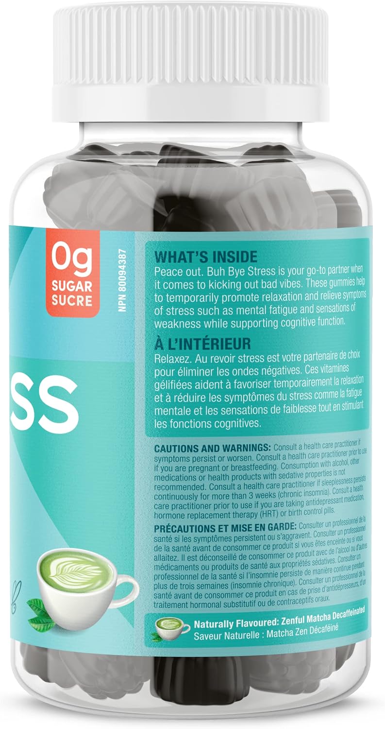 SUKU Vitamins - Buh Bye Stress Gominolas Relajantes - Rhodiola, Melisa, L-Teanina, GABA - 50 unidades